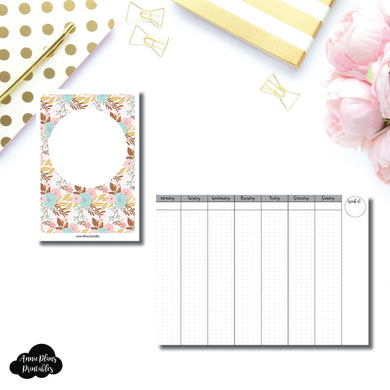 A6 TN Size | Vertical Week on 2 Pages Printable Insert for Travelers Notebooks ©