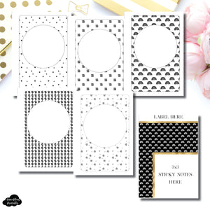 A6 Rings Size | Minimalist Blank Covers + Sticky Note Dashboard Printable