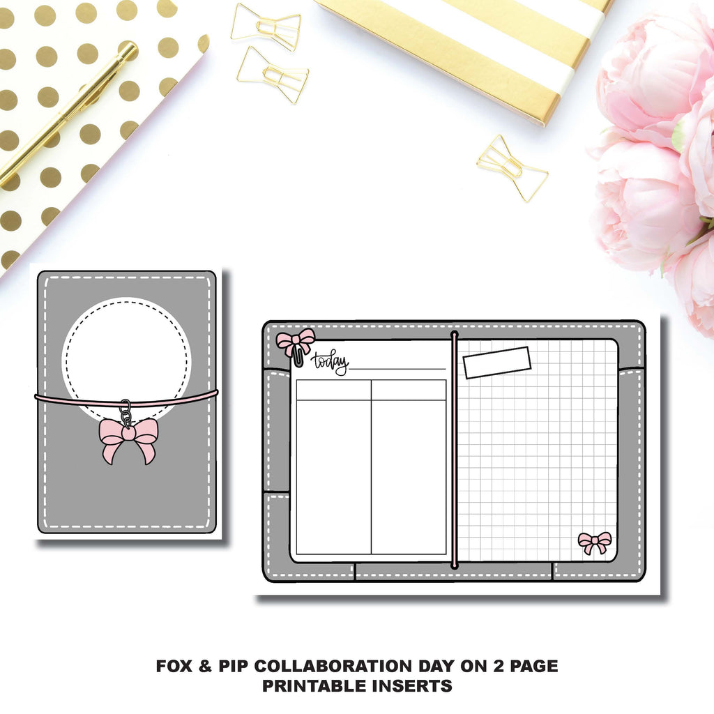 A6 TN Size | Day on 2 Page Fox &amp; Pip Collaboration Printable Insert ...