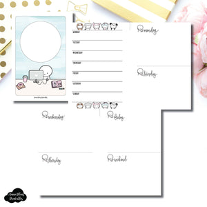 A6 Rings Size | TheCoffeeMonsterzCo Collaboration Undated Week on 4 Pages Printable Insert ©