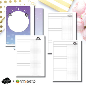 A6 Rings Size | Fox & Cactus Collaboration Undated Daily Printable Insert ©