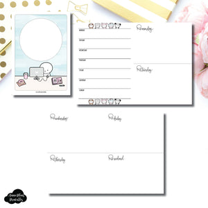 B6 TN Size | TheCoffeeMonsterzCo Collaboration Undated Week on 4 Pages Printable Insert ©
