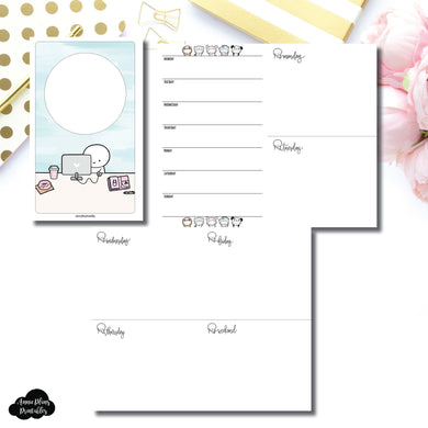 Cahier TN Size | TheCoffeeMonsterzCo Collaboration Undated Week on 4 Pages Printable Insert ©