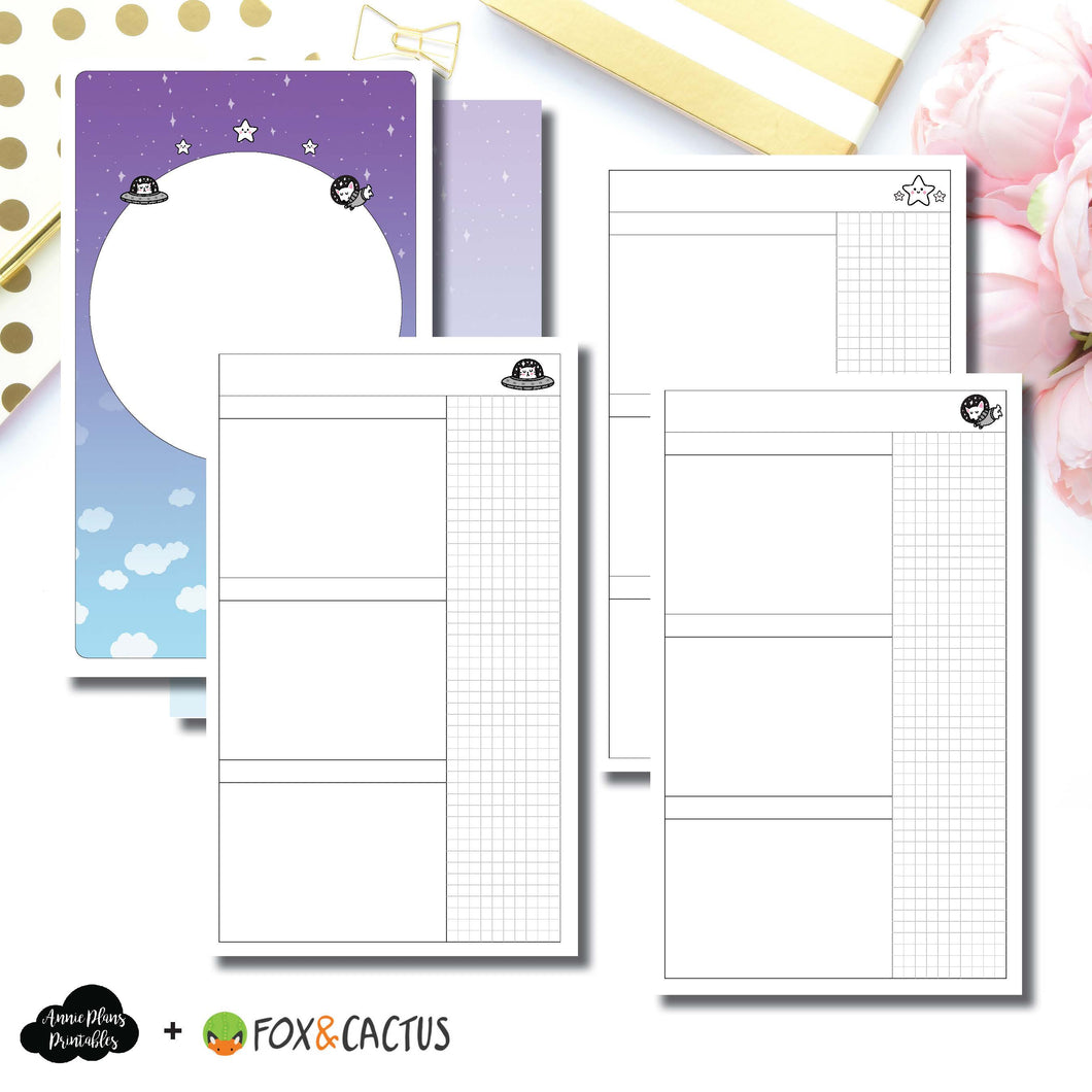 Cahier TN Size | Fox & Cactus Collaboration Undated Daily Printable Insert ©