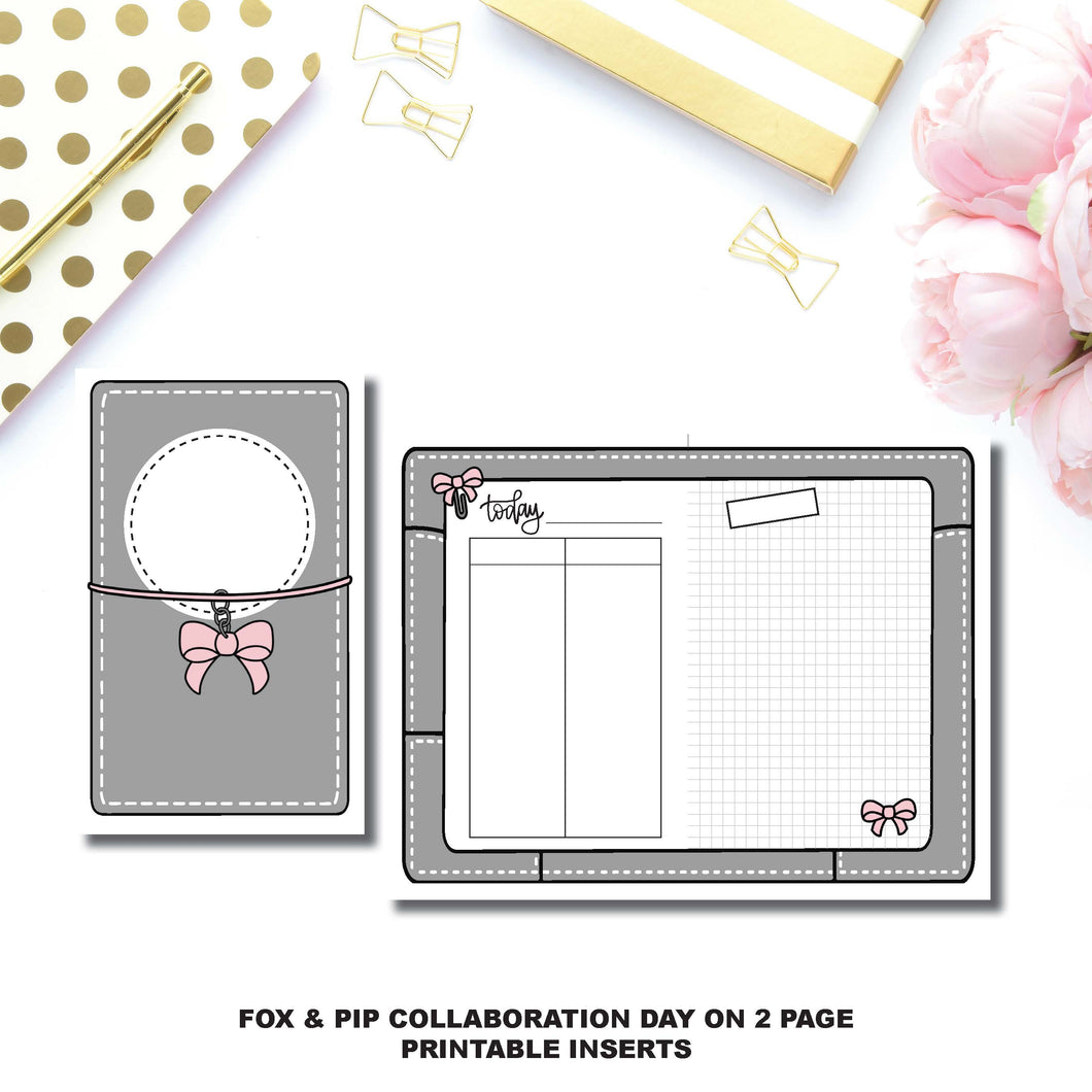 Half Letter Rings Size | Day on 2 Page Fox & Pip Collaboration Printable Insert ©
