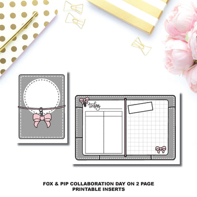 Micro TN Size | Day on 2 Page Fox & Pip Collaboration Printable Insert ©