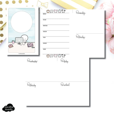 Mini HP Size | TheCoffeeMonsterzCo Collaboration Undated Week on 4 Pages Printable Insert ©
