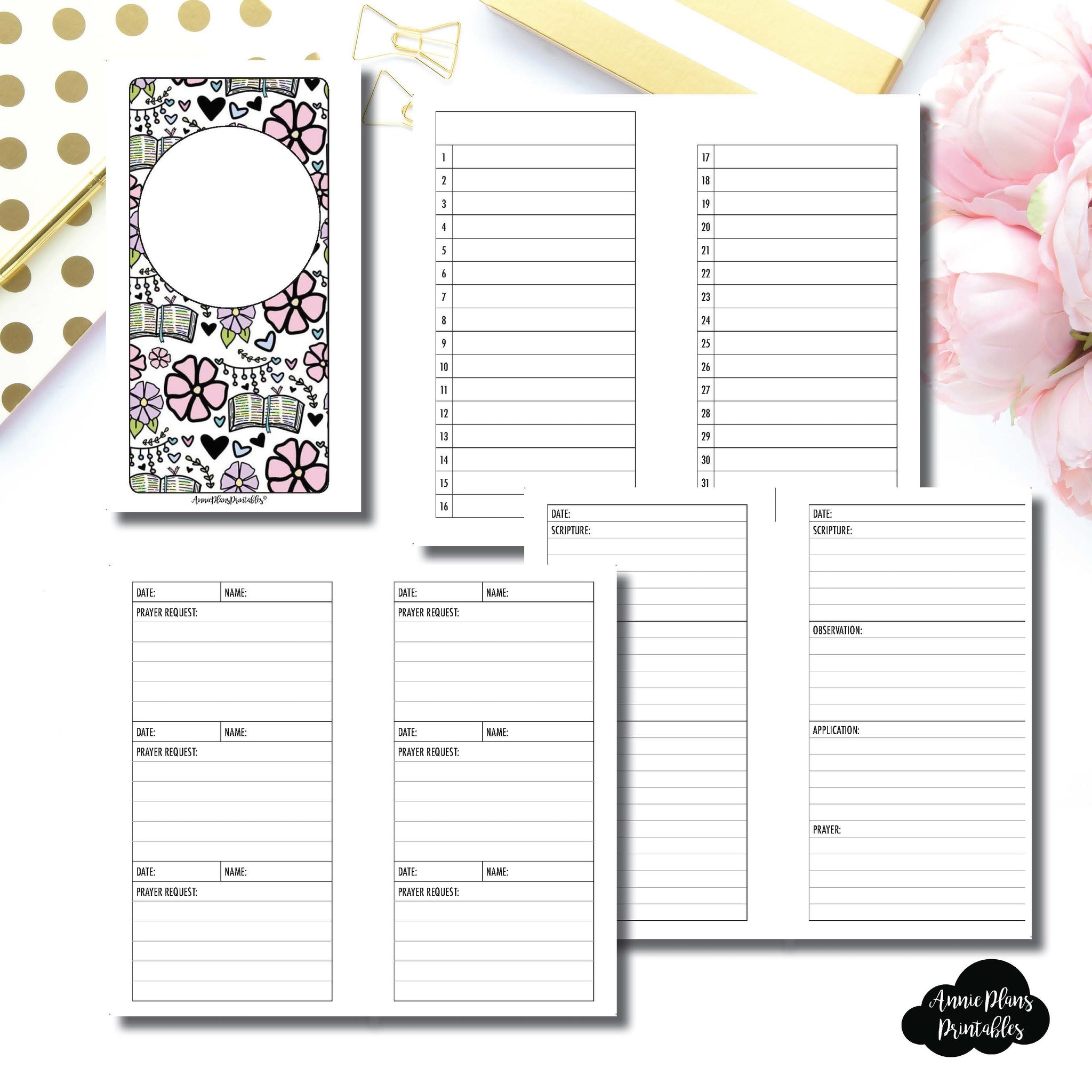 Personal Rings Size Devotional Bundle Printable Inserts