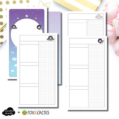 Personal TN Size | Fox & Cactus Collaboration Undated Daily Printable Insert ©
