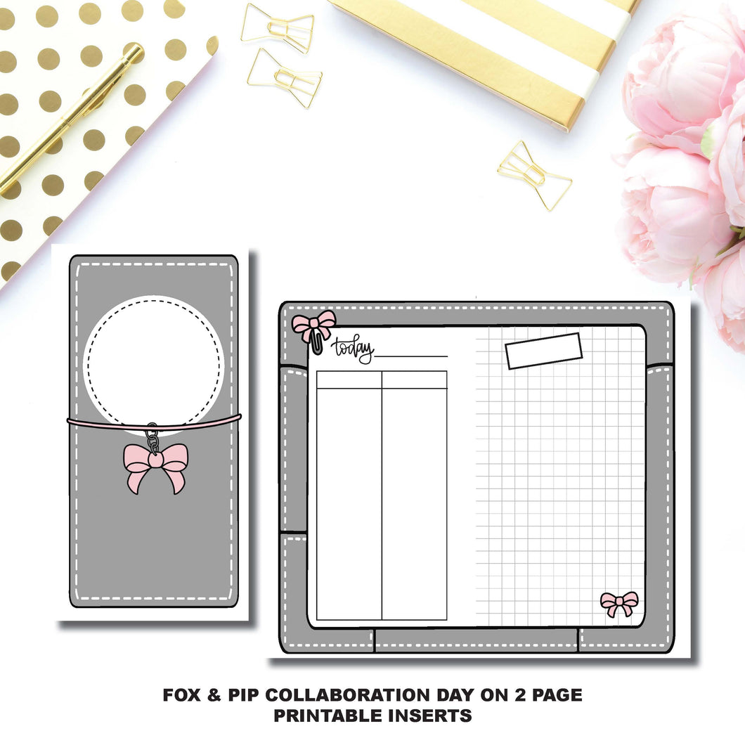 Personal Rings Size | Day on 2 Page Fox & Pip Collaboration Printable Insert ©