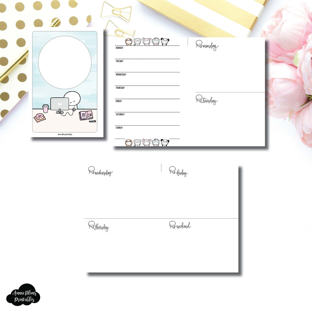 Personal Wide Rings Size | TheCoffeeMonsterzCo Collaboration Undated Week on 4 Pages Printable Insert ©