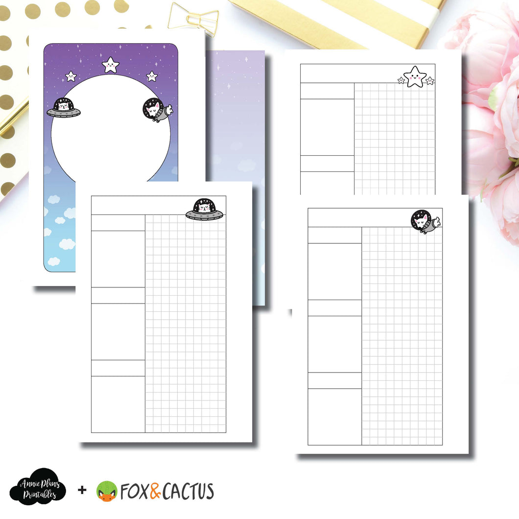 Pocket Rings Size | Fox & Cactus Collaboration Undated Daily Printable Insert ©