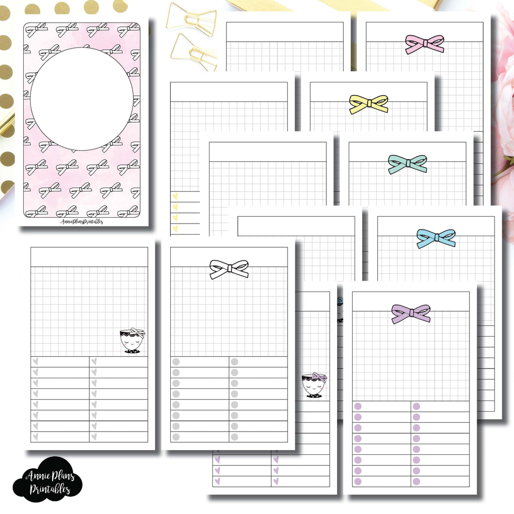 Pocket TN Size | Undated Day on a Page or Project HappieScrappie Collaboration Printable Insert ©
