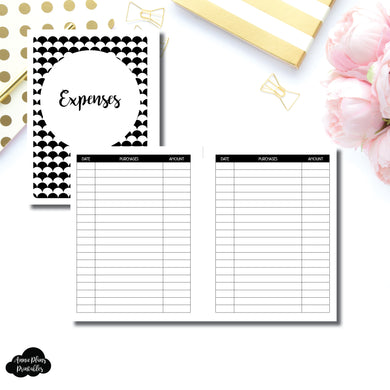 B6 Rings Size | Basic Expense Tracker Printable Insert ©