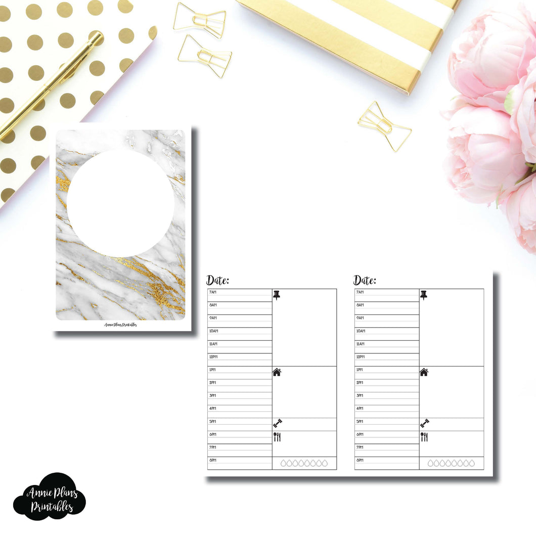 A6 TN Size  | UNDATED (TIMED) Daily Printable Insert for Travelers Notebooks ©