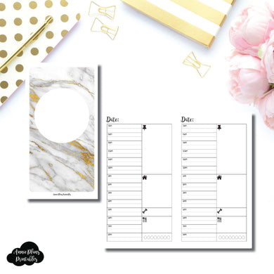 Personal TN Size  | UNDATED (TIMED) Daily Printable Insert for Travelers Notebooks ©