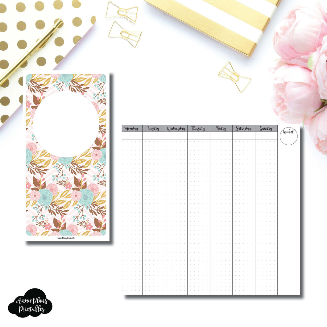 Standard TN Size | Vertical Week on 2 Pages Printable Insert for Travelers Notebooks ©