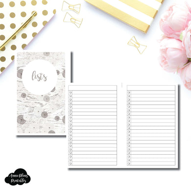 Half Letter Rings SIZE | Lists Printable Insert ©