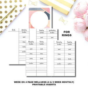 Pocket Rings Size | Wellness Tracker Printable Insert ©