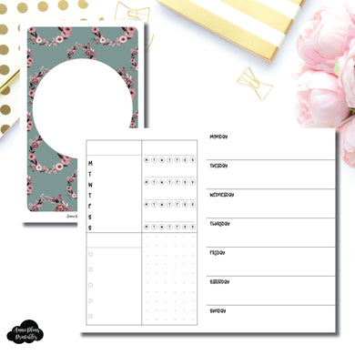 Pocket TN Size | Undated Horizontal Week on 2 Page Layout Printable Insert ©