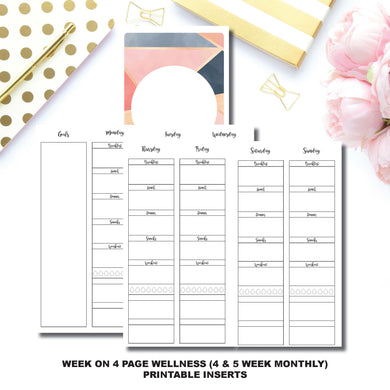 Standard TN Size | Wellness Tracker Printable Insert ©