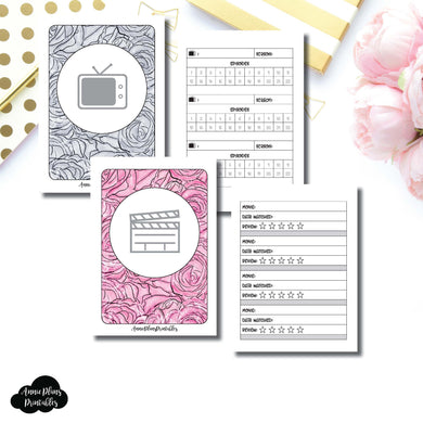 PASSPORT TN Size | TV & Movie Tracker Bundle Printable Insert ©