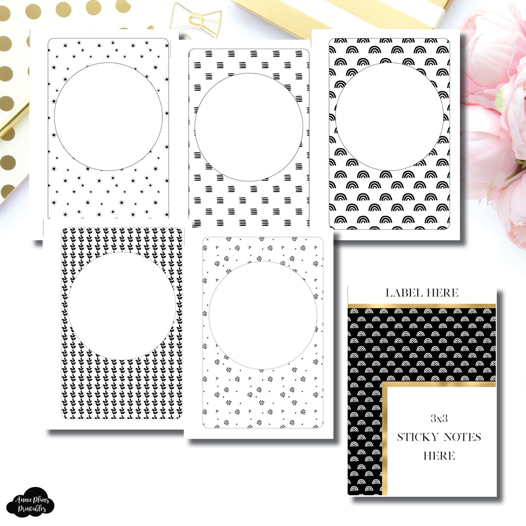 A5 Wide Rings Size | Minimalist Blank Covers + Sticky Note Dashboard Printable