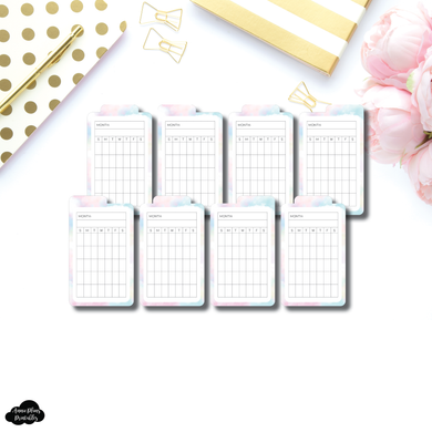 Tab Cards | VERTICAL Undated Monthly Tracker Dreamy Clouds Tab Card Printable