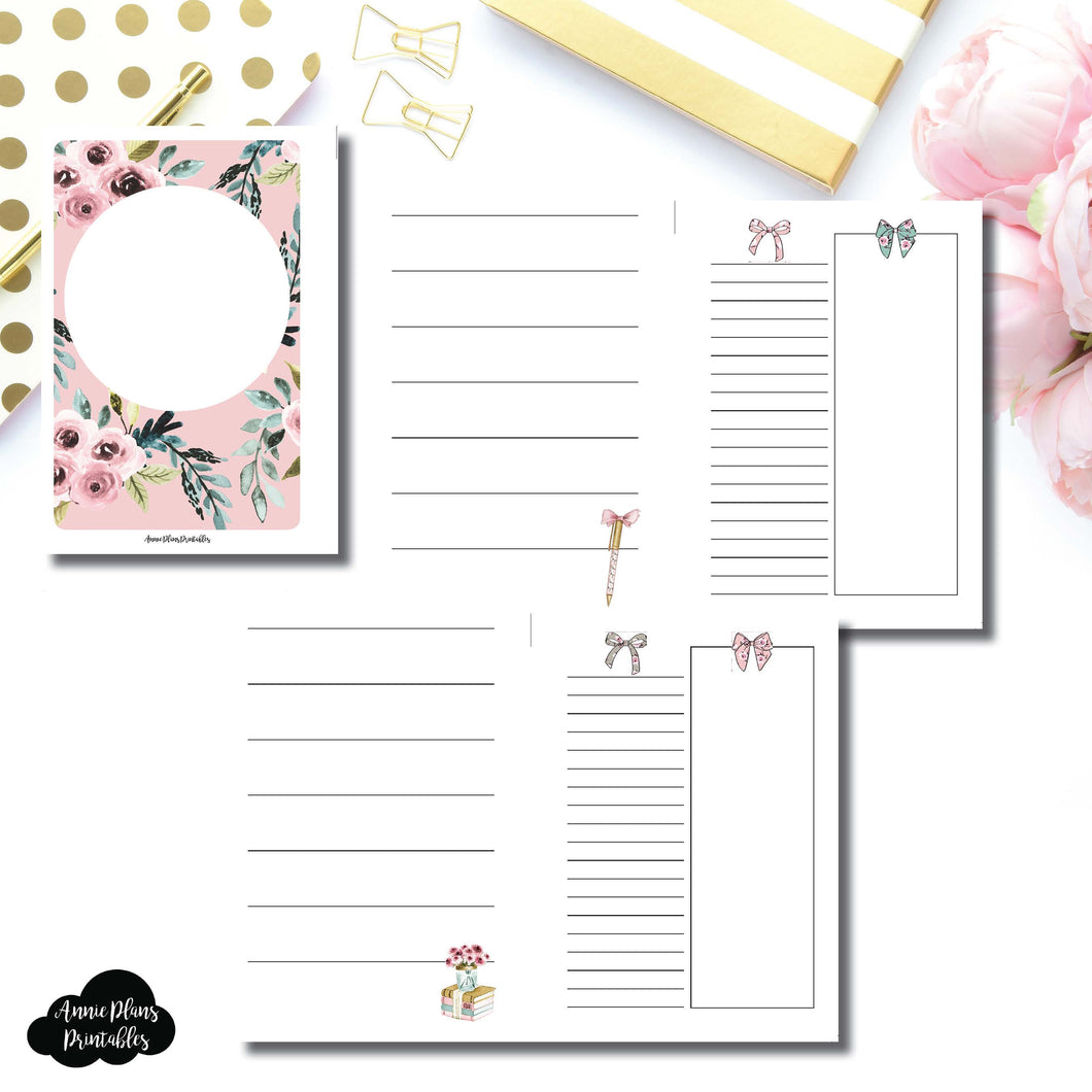 A6 Rings Size | Undated Horizontal Week on 2 Page Collaboration Printable Insert ©