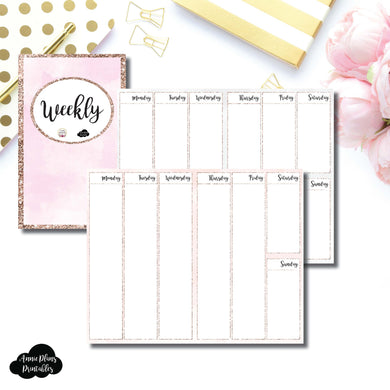 Cahier TN Size | SIMPLY WATERCOLORCO Collaboration - Vertical Week on 2 Page Printable Insert ©