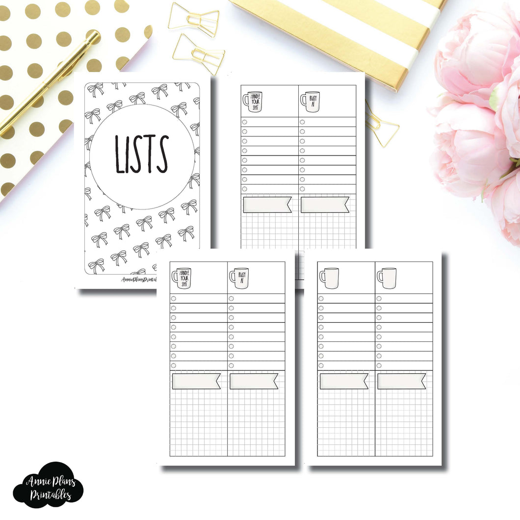 POCKET TN SIZE | 2 Column Lists Printable Insert ©