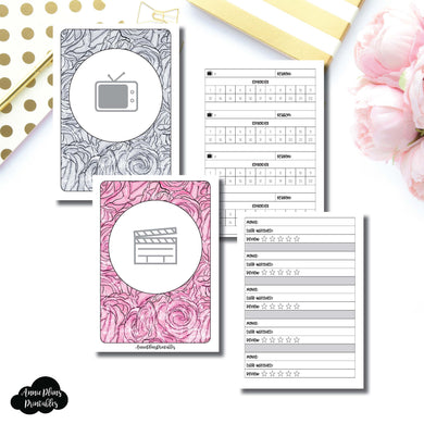 A6 RINGS Size | TV & Movie Tracker Bundle Printable Insert ©