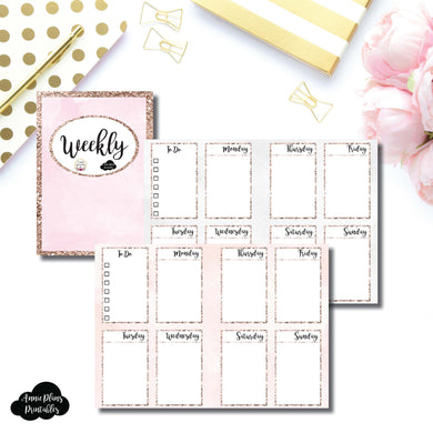 A6 Rings Size | SIMPLY WATERCOLORCO Collaboration - Vertical Week on 2 Page Printable Insert ©