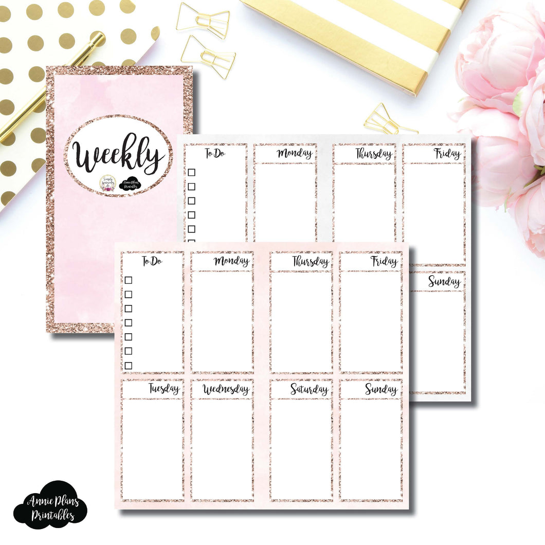 Personal Rings Size | SIMPLY WATERCOLORCO Collaboration - Vertical Week on 2 Page Printable Insert ©