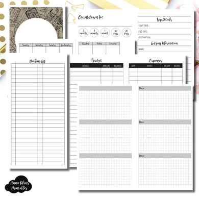 Standard TN Size | Vacation Planning Printable Insert for Travelers Notebook ©
