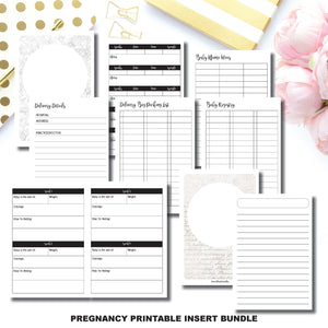 A6 Rings Size | Pregnancy Bundle | Printable Travelers Notebook Insert ©