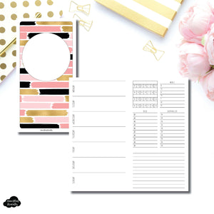 Standard TN Size | Undated Week on 2 Page with Trackers Printable Insert ©