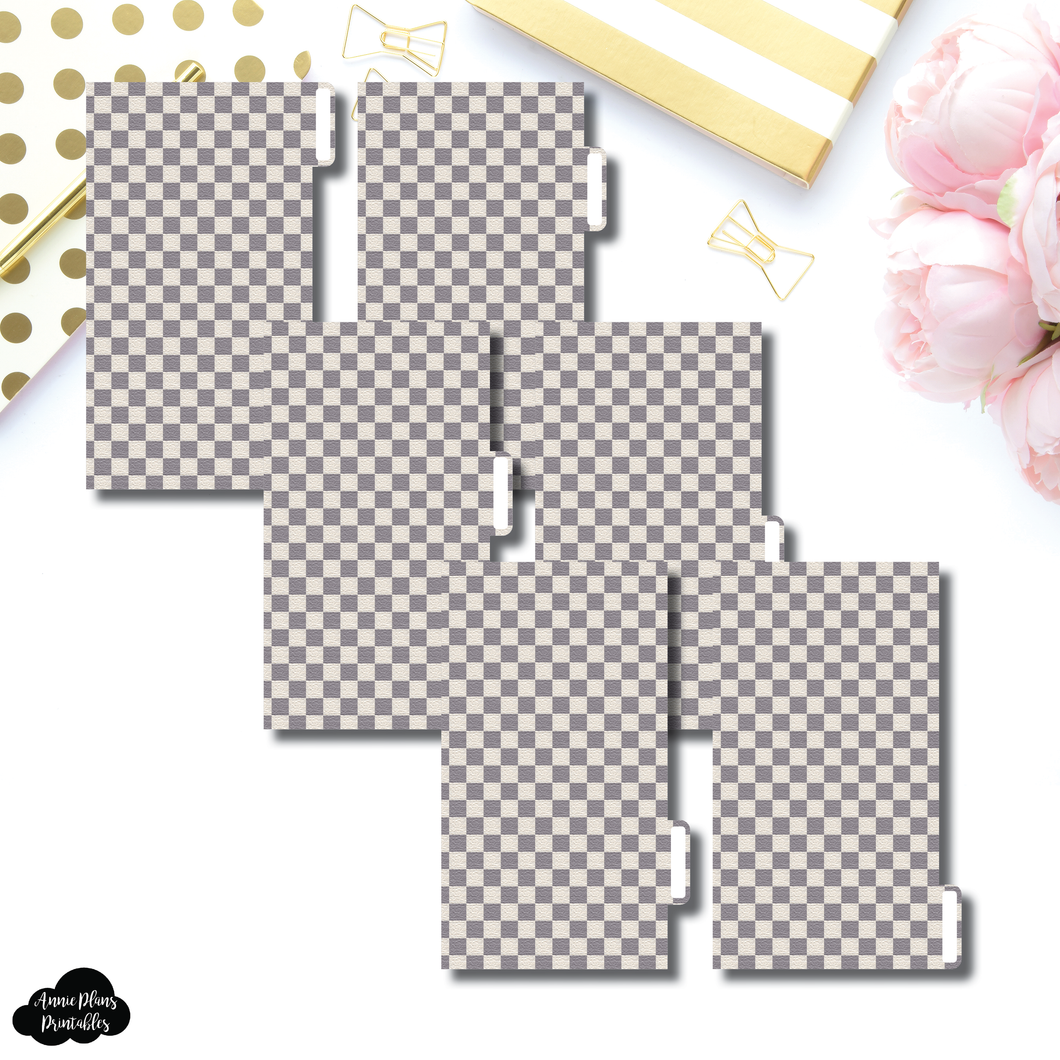 Personal Ring Dividers | Luxe Grey 6 Side Tab Printable Dividers