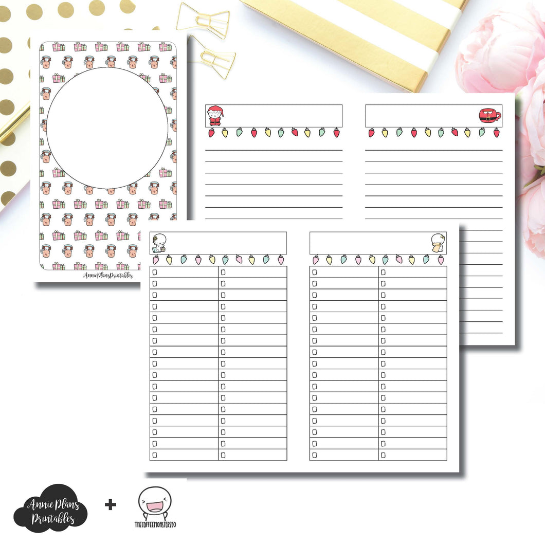 Pocket TN Size | TheCoffeeMonsterzCo Collaboration Holiday Notes & Lists Printable Insert ©