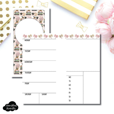 Personal Rings Size | Undated Week on 2 Page Collaboration Printable Insert ©