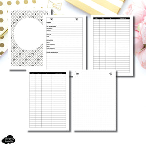 A5 Rings Size: Pet Information Printable Insert