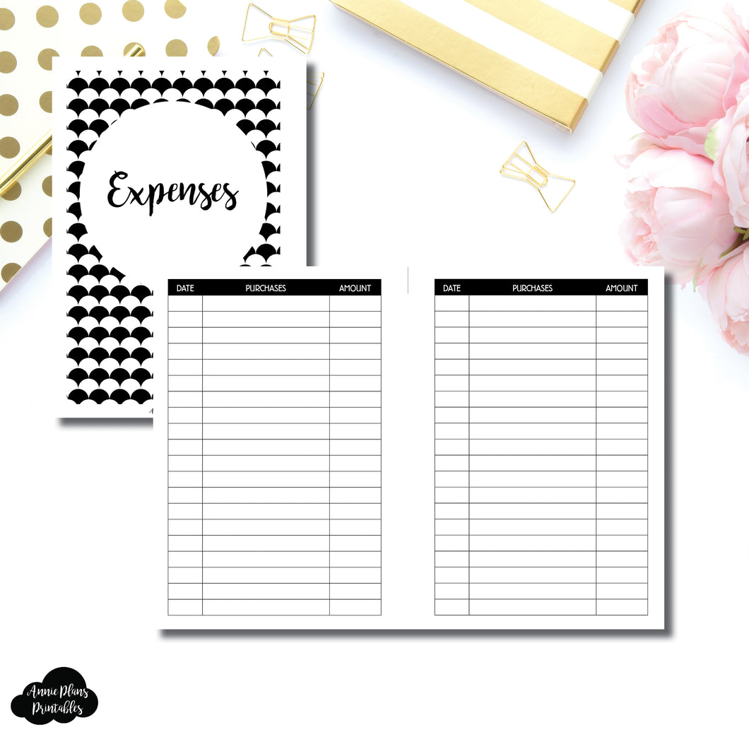 Personal Wide Rings Size | Basic Expense Tracker Printable Insert ©