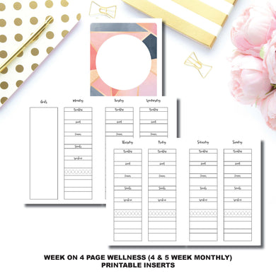 A6 TN Size | Wellness Tracker Printable Insert ©