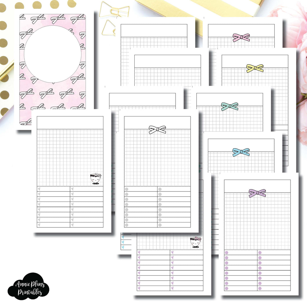 Mini HP Size | Undated Day on a Page or Project HappieScrappie Collaboration Printable Insert ©