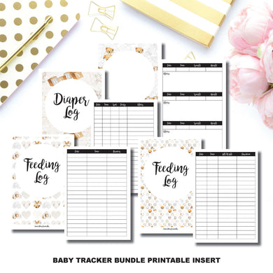 A6 TN Size | Baby Tracker Bundle | Printable Travelers Notebook Insert ©