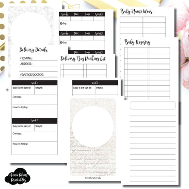 Pocket Rings Size | Pregnancy Bundle | Printable Travelers Notebook Insert ©