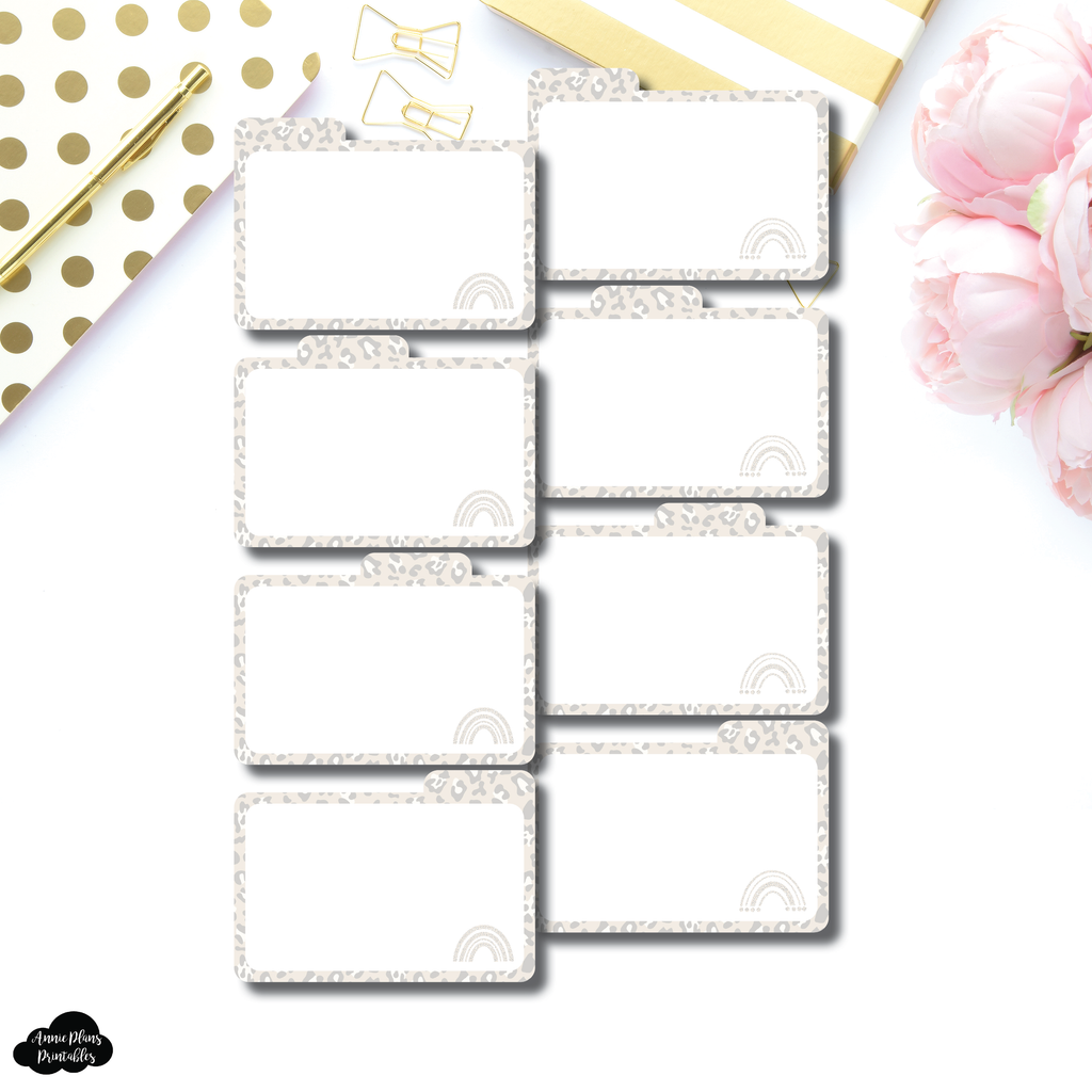 Tab Cards | Blank Wild Beige Tab Card Printable – AnniePlansPrintables, LLC