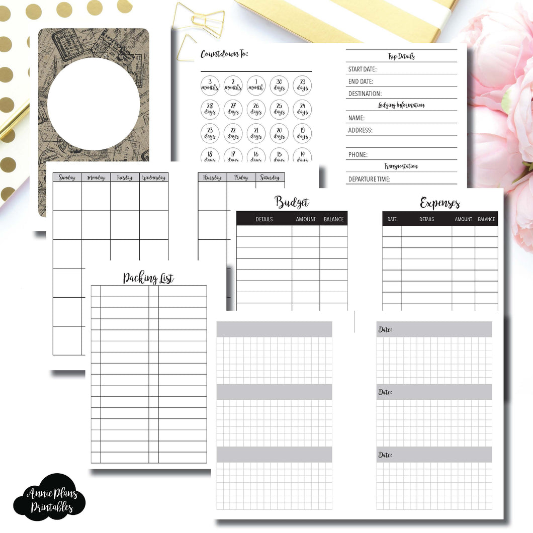 Pocket Rings Size | Vacation Planning Printable Insert ©