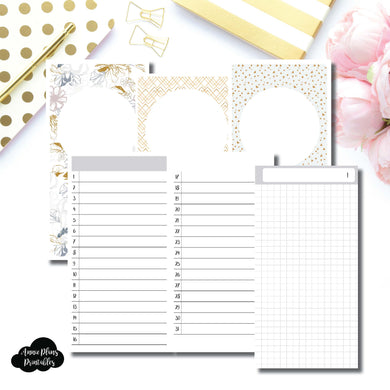 Standard TN Size  | UNDATED DAILY GRID Printable Insert for Travelers Notebooks ©
