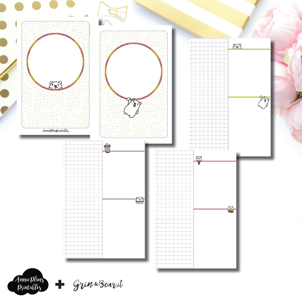 A6 Rings Size | Grin & Bear It Collaboration Grid Column Printable Insert ©